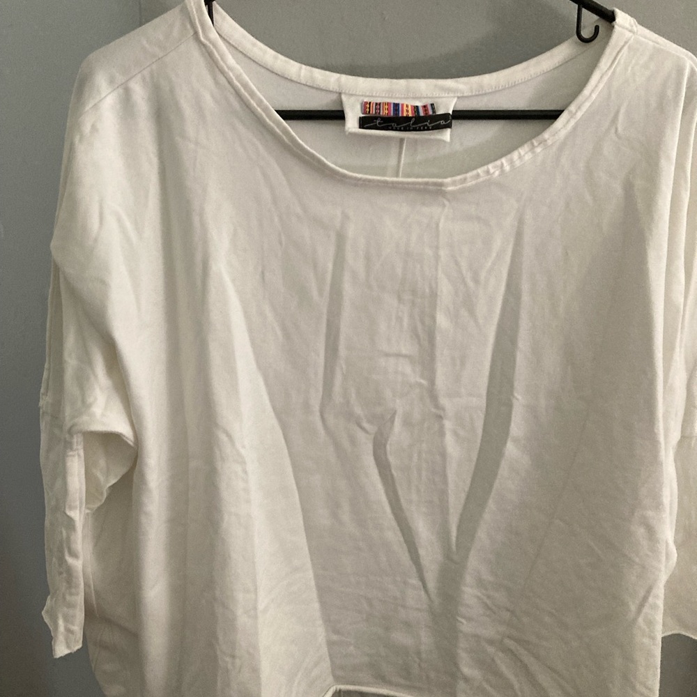 Coutour Talia off white Peruvian cotton/spandex top in off white Size~OS. NWOT